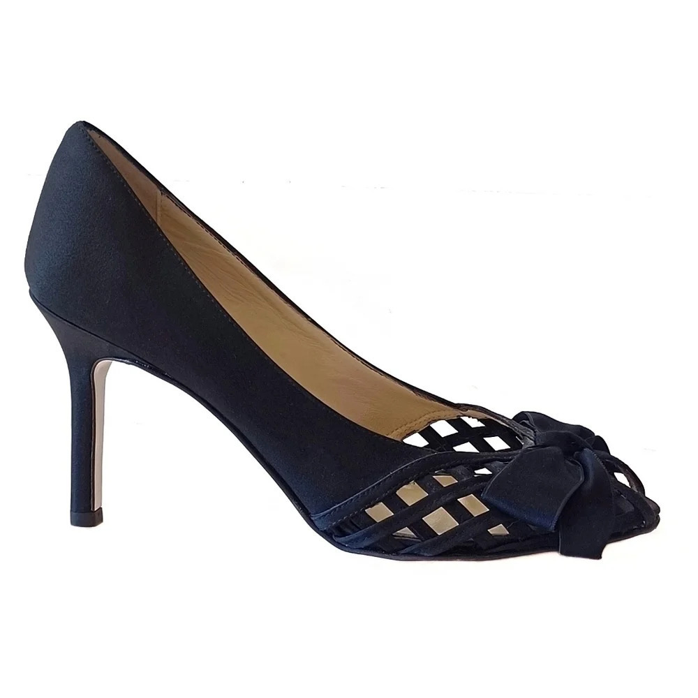 Wills Fancy Satin Evening Heels 6 Luxury Occasion Cocktail Black Tie